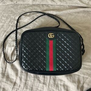 Gucci Small Trapuntata Black Crossbody Bag Leather